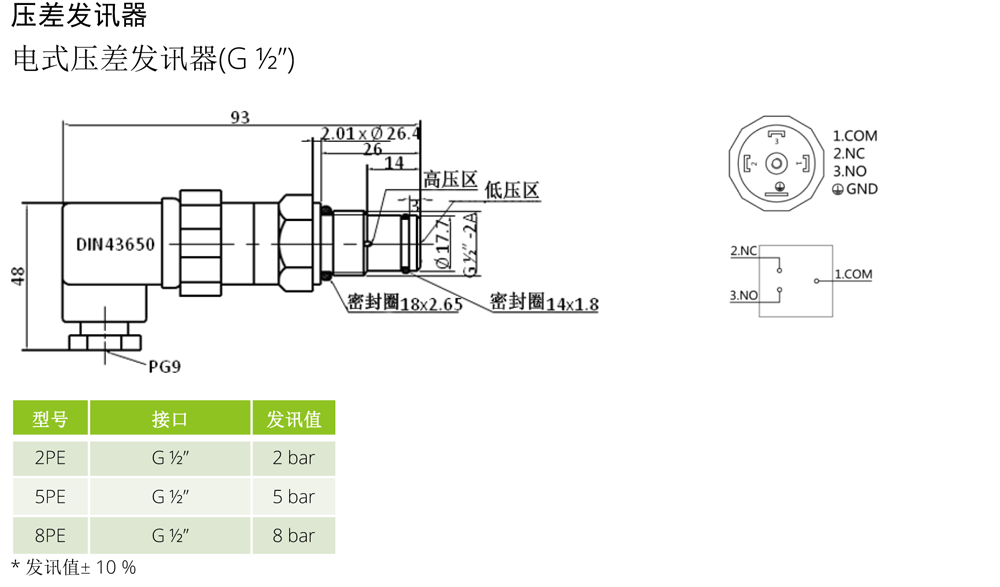 海富泰可电式压差发讯器